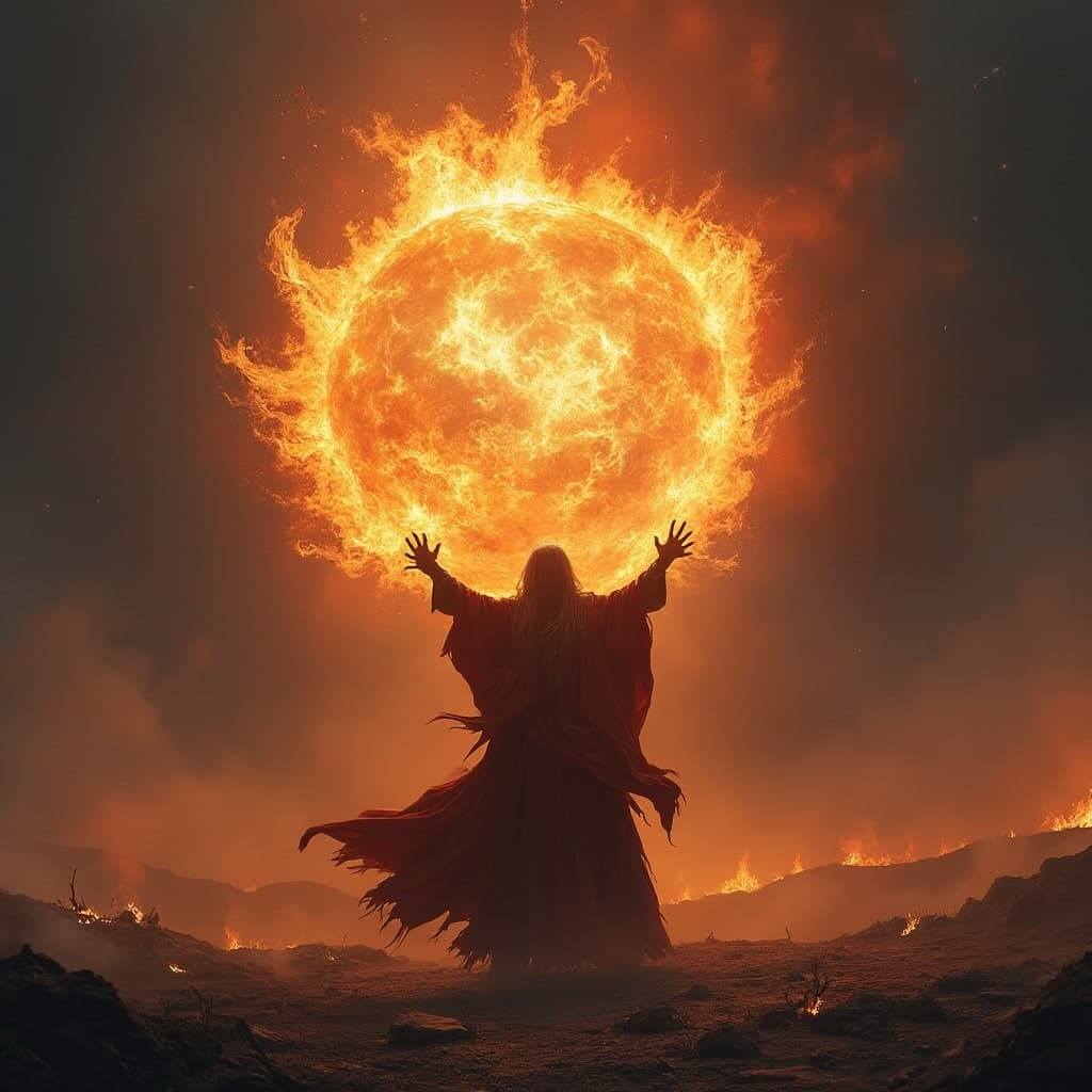 Fantasy sun artwork shown as an image creation example